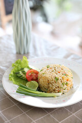 Wall Mural - Fried rice with vegetable on street food thai restaurant