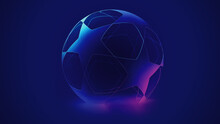 UEFA Champions League Cup Background Trophy 3d Rendering Illustration.