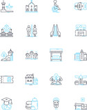 Fototapeta Miasto - Municipality linear icons set. Governance, Services, Infrastructure, Planning, Development, Growth, Sustainability line vector and concept signs. Environment,Parks,Recreation outline illustrations