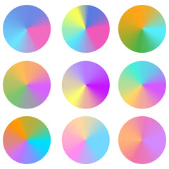 Wall Mural - Color round palette set. Gradient circle background. Color concept. Vector illustration.