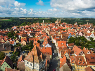 Rothenburg Tauber Aerial view, Bavaria, Bayern. Germany by drone.