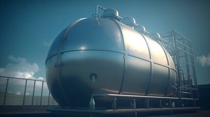 Wall Mural - Hydrogen energy storage gas tank. AI generated