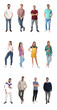 © New Africa - Collage with full length portraits of men and women on white background