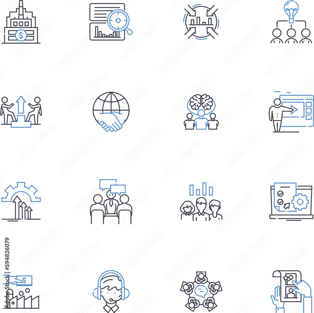 Alliance platform line icons collection. Collaboration, Integration ...