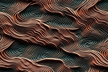 Wall Mural - Japanese wavy pattern rough texture embossed, abstract background or wallpaper. AI generated, human enhanced