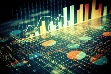 Wall Mural - money business graph finance, art diagram, economy, generative ai