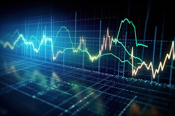 Wall Mural - money business graph finance, art diagram, economy, generative ai