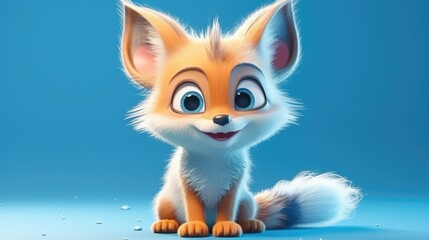 Wall Mural - adorable baby fox. created with generative ai.