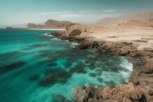 Saudi Arabia's Rocky Coast Of The Red Sea. Generative AI