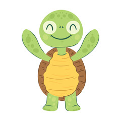 Wall Mural - Happy turtle illustration