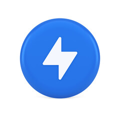 Wall Mural - charge power lightning button electricity thunderbolt arrow 3d realistic icon