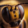 Wild Honey Bee Eye Macro Photograph