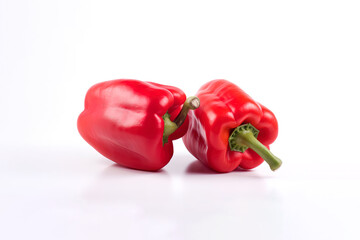 Wall Mural - a group of red bell pepper isolated on white background. Created with Generative AI Technology