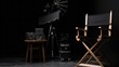© RocknRoller Studios - Directors Chair with Lights. Generative AI.