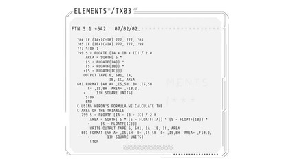 Canvas Print - square hud interface window with coding elements.