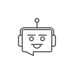 Poster - Speech Bubble Chatbot vector concept icon in outline style