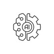 © tentacula - Gear with AI Brain vector Artificial Intelligence line icon