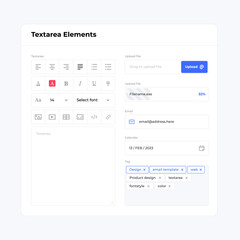 Wall Mural - basic textarea tag attachment upload download text style ui design form elements