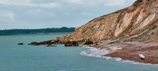 Sticker - Beautiful view of Alum Bay Pebble Beach, Uk