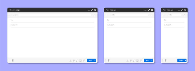 Poster - Set of email interface. Template of browser window illustration 10 eps.