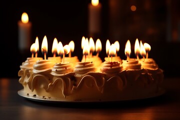 Wall Mural - Candles On Cake. Generative AI