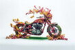 © ADDICTIVE STOCK - Motorbike surrounded by spring flowers. Generative AI. Eco-friendly concept