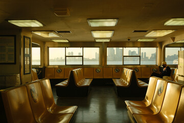 Sticker - Interior of the Staten Island Ferry, Staten Island, New York