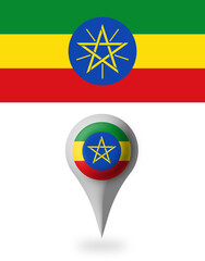 Wall Mural - Ethiopia Flag button