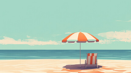 Wall Mural - minimal tropical beach background. retro tone color style. summer holiday and travel vacation concep