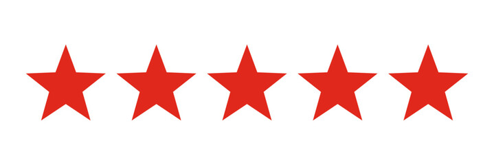 red five stars rating