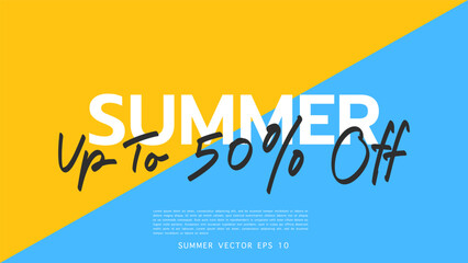 Wall Mural - Summer up to 50% off  background , Flat Modern design, illustration Vector EPS 10