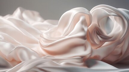 bright white soft fluffy silk swirl background, smooth texture. generative AI