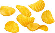 © xamtiw - Ridged potato chips isolated on white background with clipping path