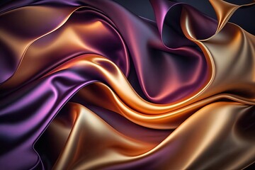 A close up of a purple and gold fabric created with Generative AI technology
