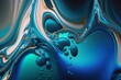 A close up of a blue and green liquid, generative ai