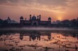 Sunset view badshahi mosque lahore city