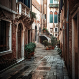 Fototapeta Uliczki - Quaint Streets of Venice - generative AI