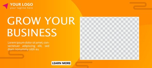 Canvas Print - Business template banner. Horizontal banner design for ads.