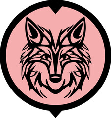 Wall Mural - Wolf face symbol