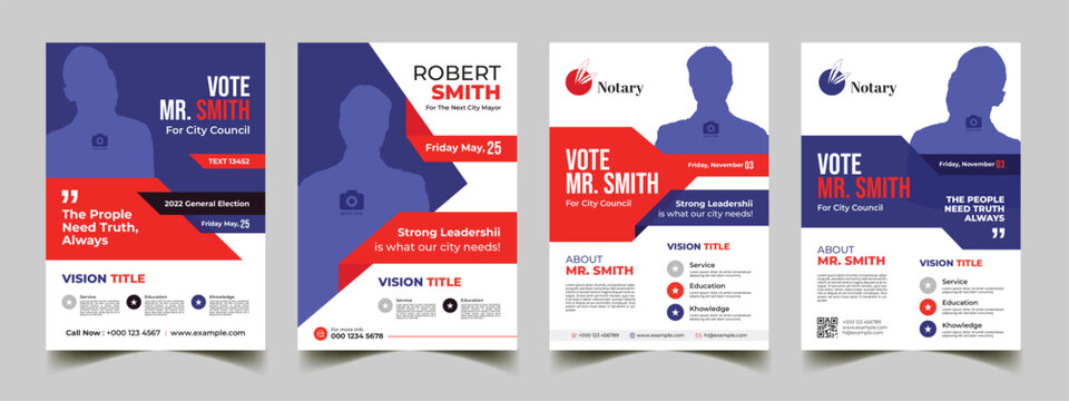 political vote election campaign flyer & poster template. editable promotion poster, brochure leafle