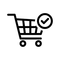 Poster - Shopping cart with check mark icon