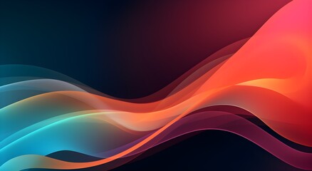 Poster - Abstract Colorful Background With Smooth Wavy And Curve Lines,Wallpaper, Thin Line, Horizontal, Dark, Hd, Design, Art Wallpaper, Red, Blue, Orange, Pink, Purple, Green, Gray, Black, White, Yellow
