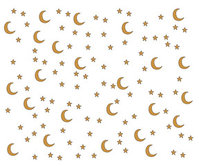 moon star Ramadan pattern seamless night vector