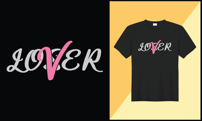 Wall Mural - Lover loser typography t shirt illustration design