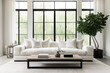 © TRINETTE + CHRIS - Luxury modern design interior of living room and white linen sofa home