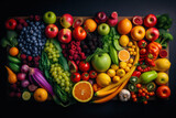 Fototapeta Kuchnia - The Benefits of Incorporating a Variety of Fruits in Your Daily Diet ai generated