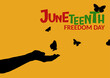  Juneteenth banner. Freedom day. Juneteenth Independence Day.
