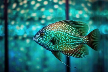 Wall Mural - vibrant fish swimming in an aquarium. Generative AI