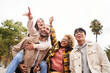 © CarlosBarquero - Happy young people from diverse cultures and races taking selfie outdoors. Cheerful friends having fun. High quality photo