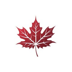 a logo or icon of a red maple leaf on plain background. generative ai.